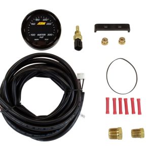 AEM 30-0302 X-Series Water Temperature Gauge (100–300°F, Black/Black)