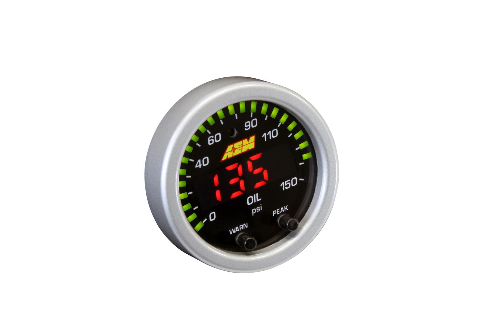 AEM 30-0307 X-Series Oil Pressure Gauge (0–150 PSI, Black/Black) - Görsel 2